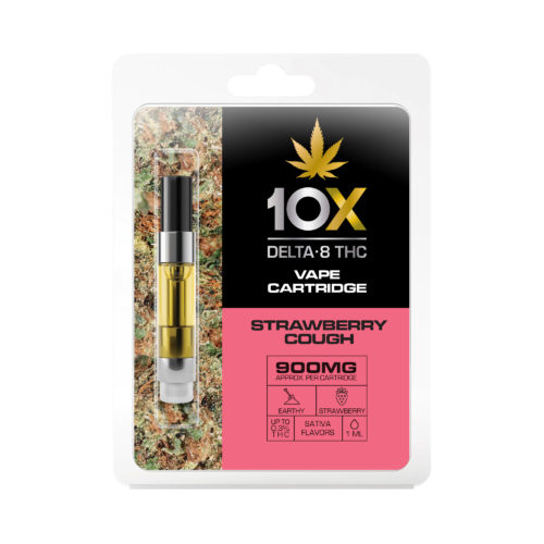 10x Delta 8 Thc Strawberry Cough Vape Cartridge 900mg 1ml